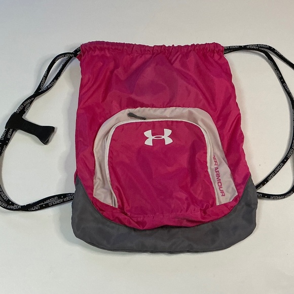 Under Armour String Bag pink grey adjustable backpack - Picture 1 of 5